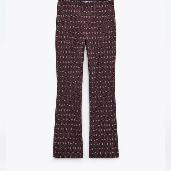 Zara flared Patterned Pants - Picture 3 of 15